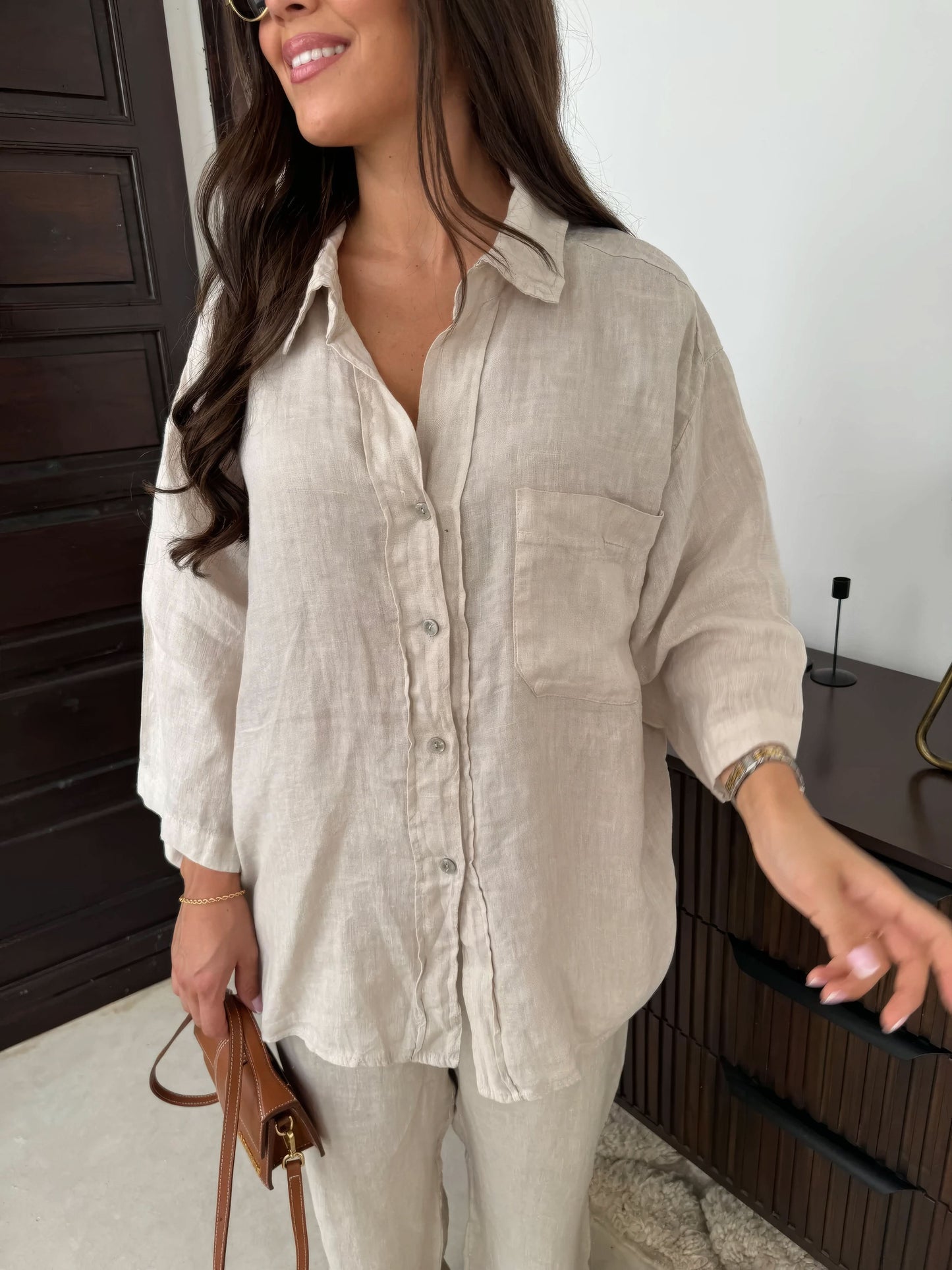 Women's Summer Oversized Button Down Shirt and Pants Set - product image 16