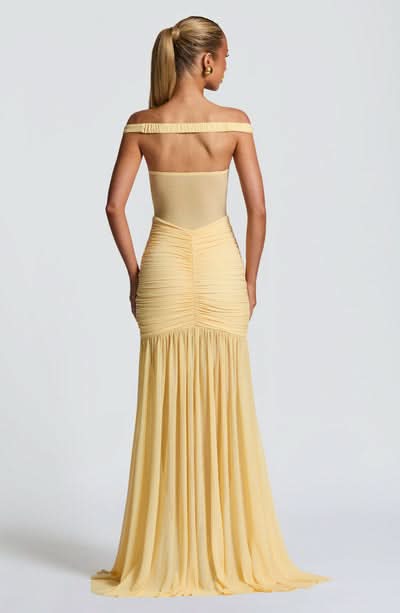 Women's Cocktail Off Shoulder Ruched Maxi Dress With Slit - product image 12