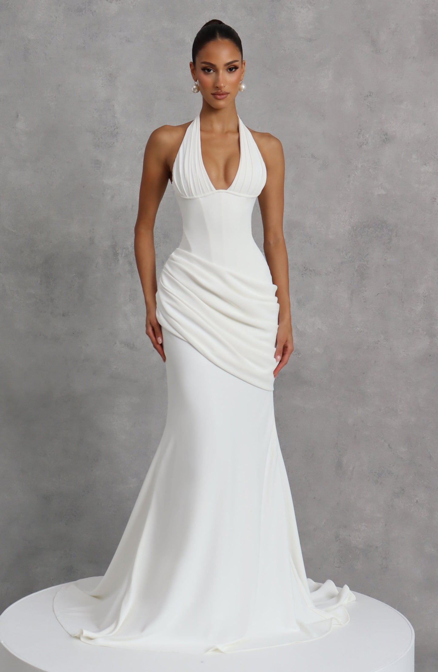 Butter Yellow Halter Mermaid Gown - Yellow