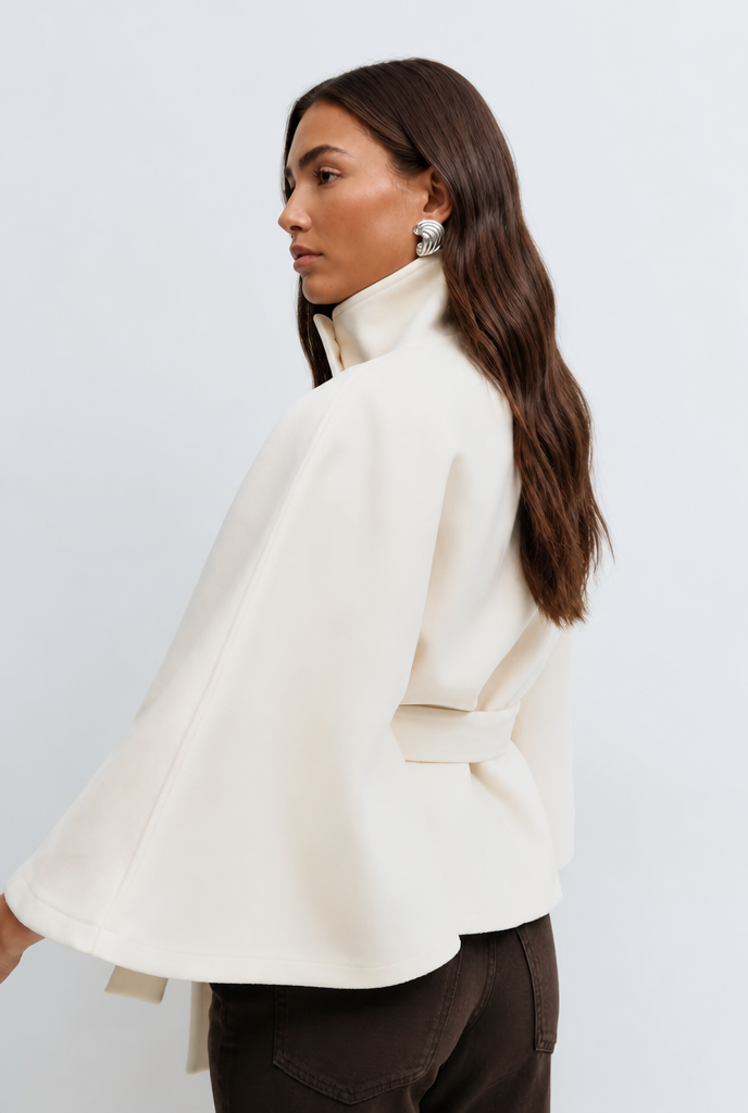Women's Belted Tailored Brushed-Texture Coat - View 15