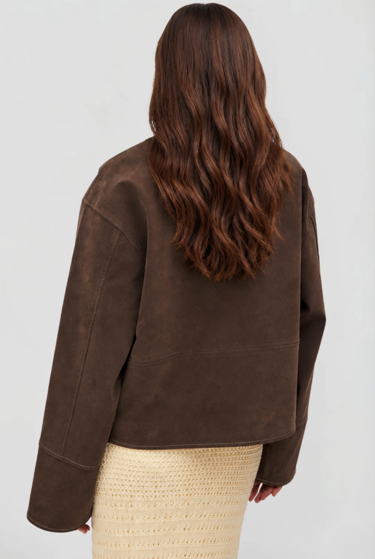 Women's Cropped Zip Suede-Effect Jacket - View 5