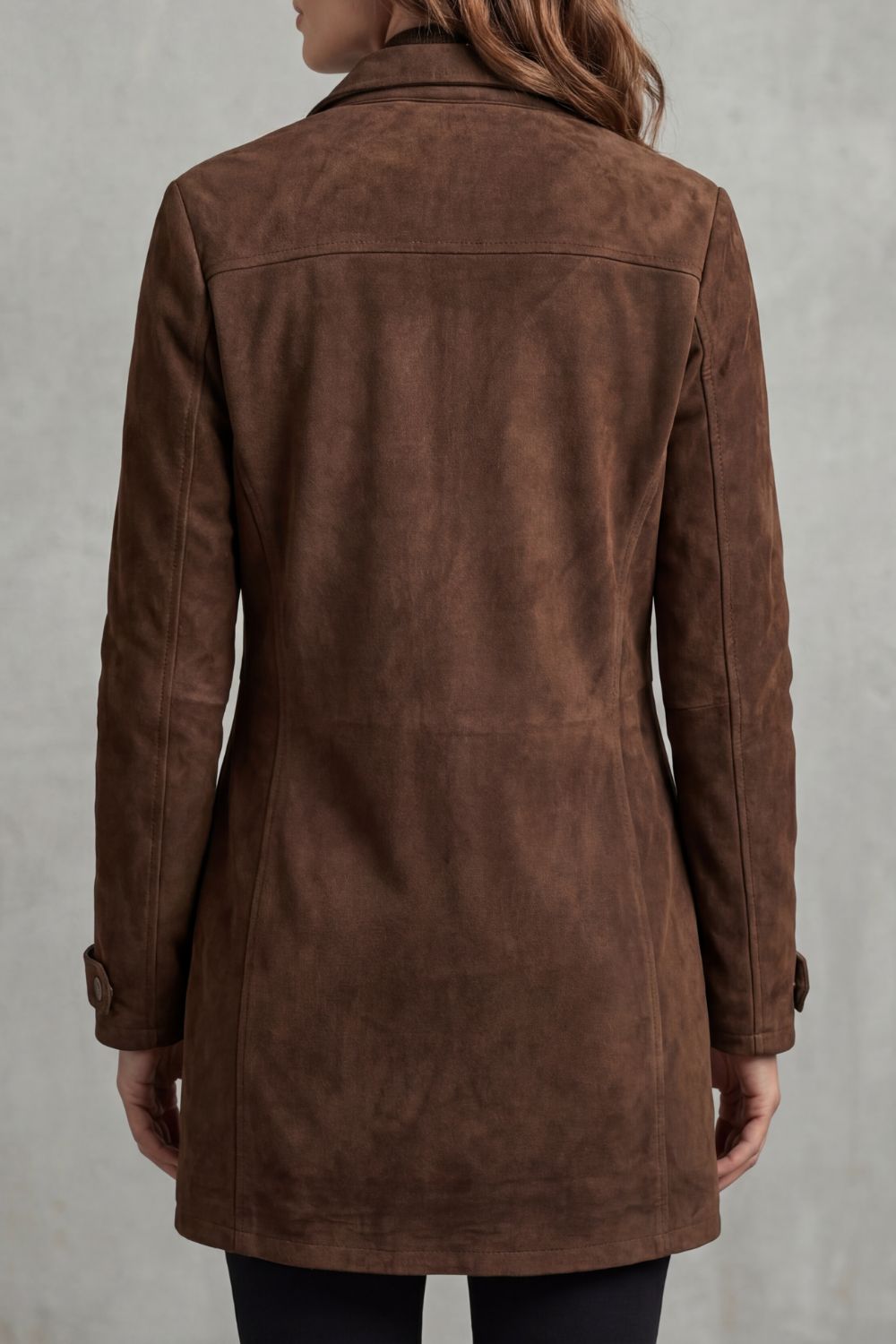 Women's Suede-Effect Zip Front Utility Button Jacket - View 4