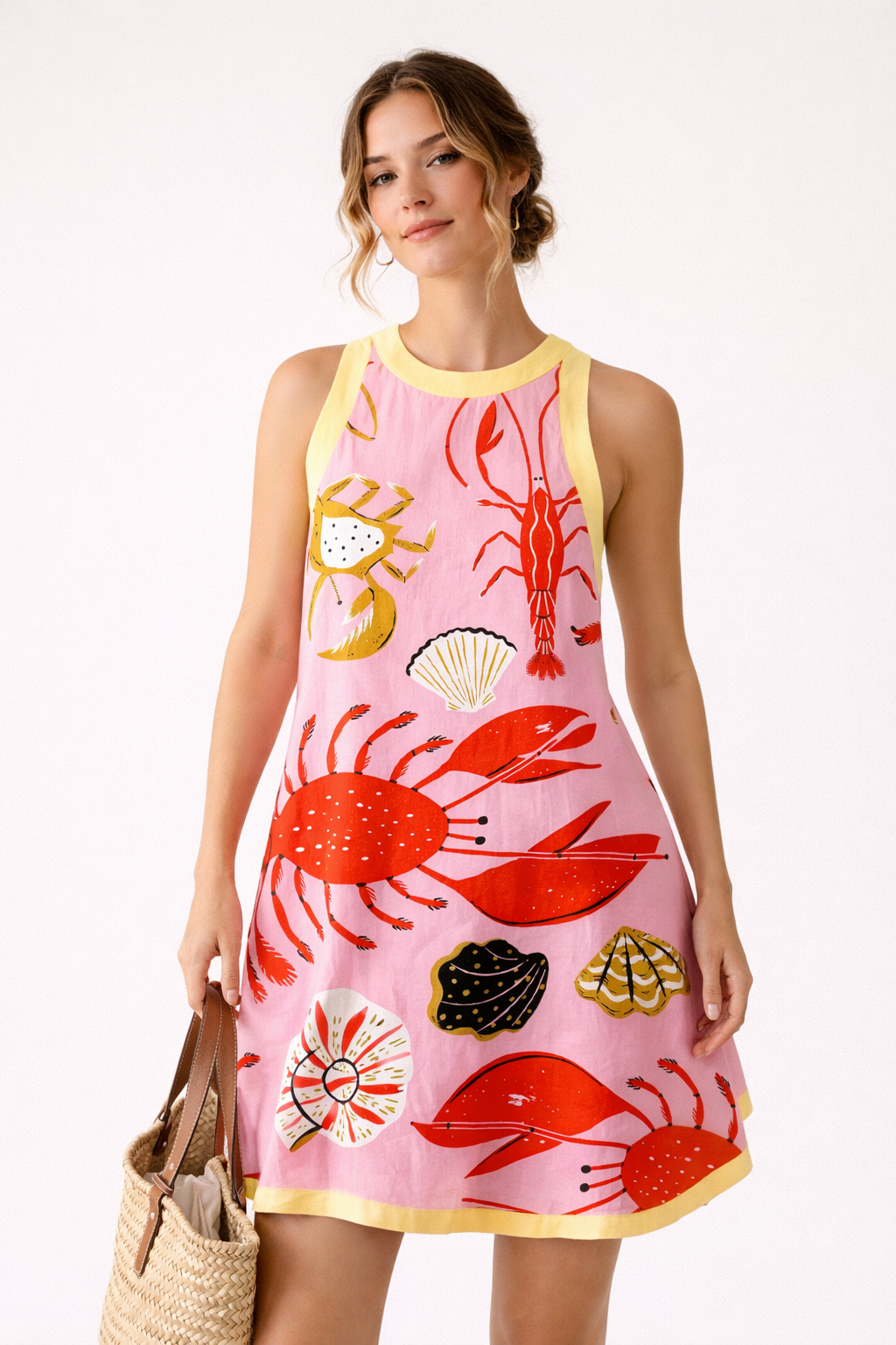Women's Beach Day Nautical Print Mini Dress - Tropical Fish