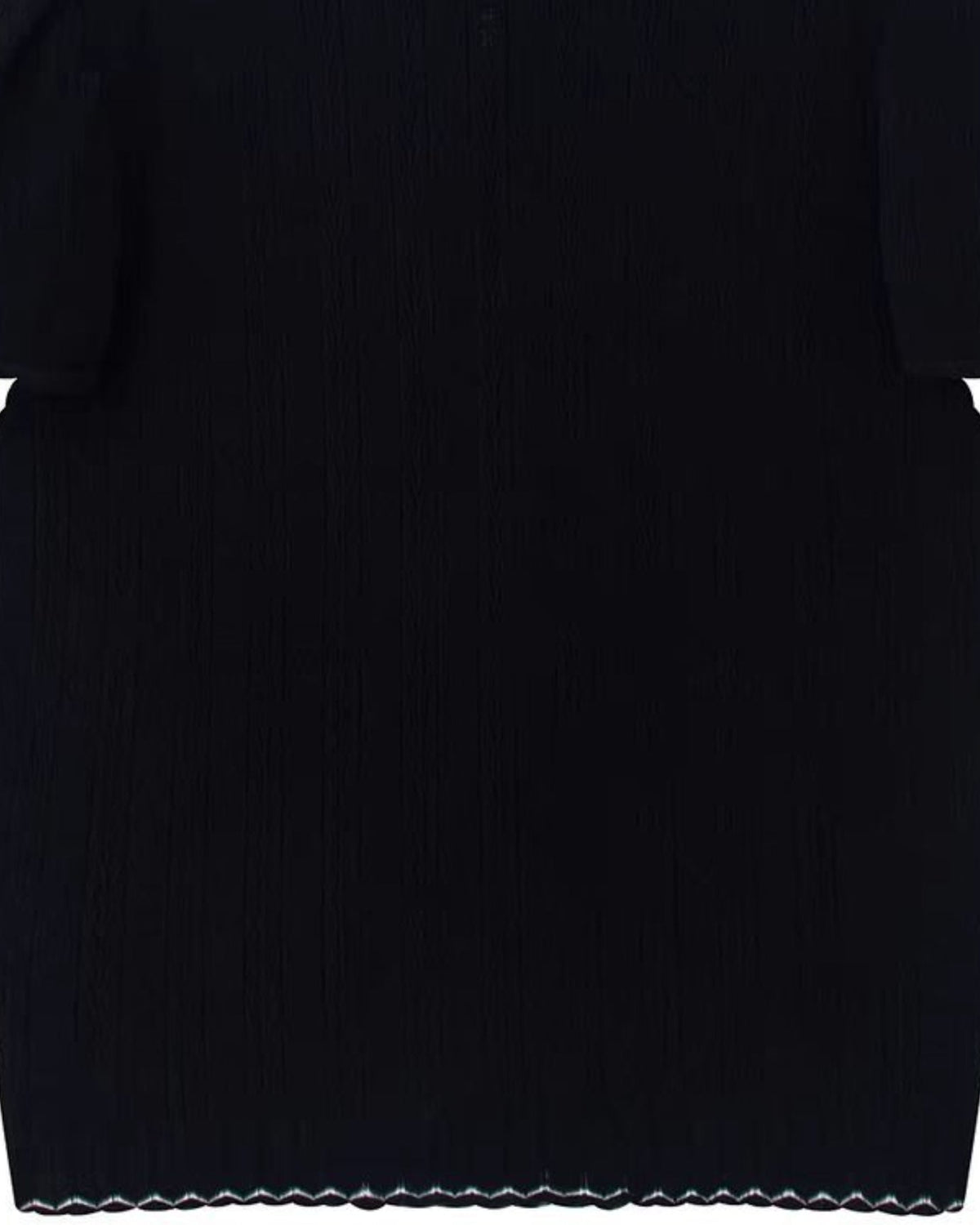 Women's Office Ruffle Placket Black Silk Top - Black