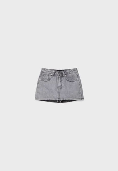 Women's High Waisted Denim Mini Skort with Built-In Shorts - product image 10