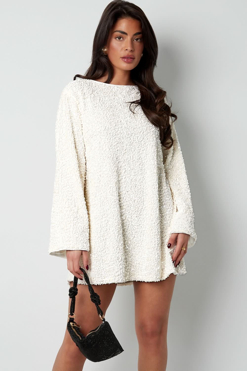 Women's Cocktail Long Sleeve Mini Dress with Back Bow - product image 2
