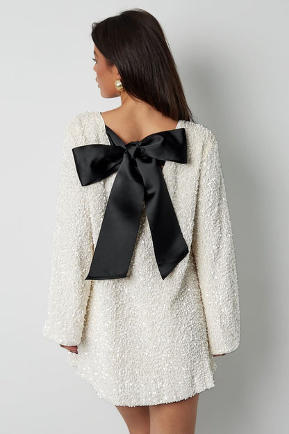 Women's Cocktail Long Sleeve Mini Dress with Back Bow - product image 1