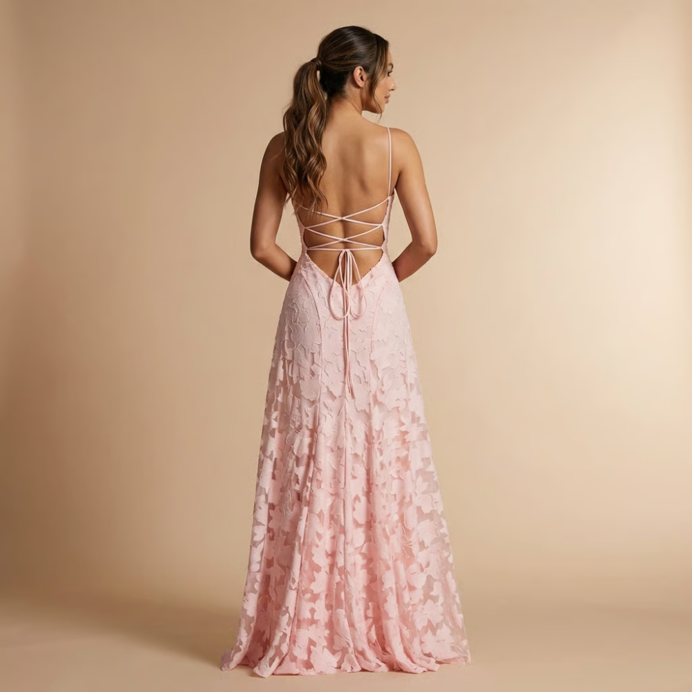 Women's Wedding Guest Floral Lace Maxi Dress Spaghetti Strap - product image 8