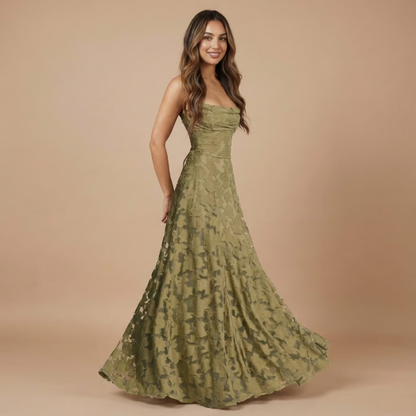 Women's Wedding Guest Floral Lace Maxi Dress Spaghetti Strap - product image 4