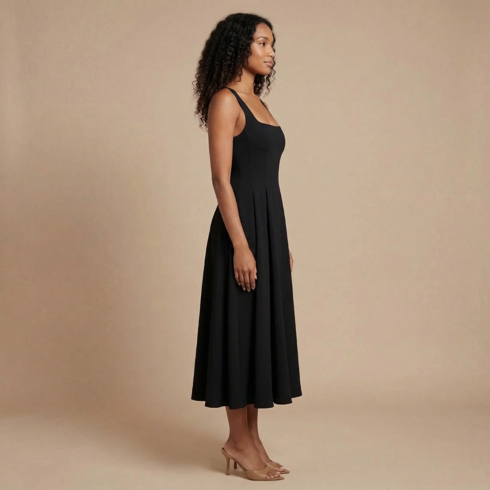 Women's Wedding Guest Square Neck Midi Dress Sleeveless - product image 2