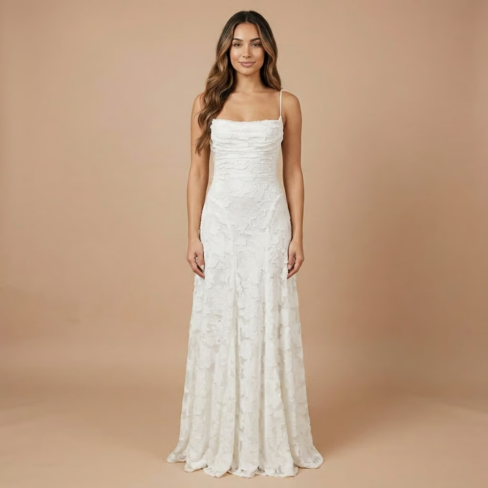 Women's Wedding Guest Floral Lace Maxi Dress Spaghetti Strap - product image 5