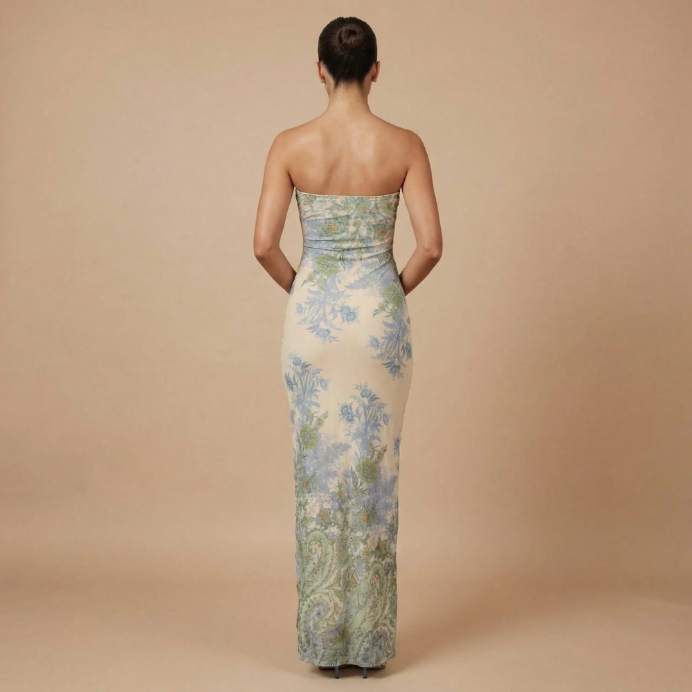 Women's Wedding Guest Strapless Floral Maxi Dress - product image 6