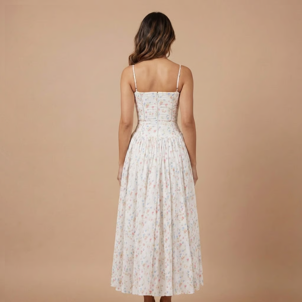 Women's Wedding Guest Floral Straight Neck Midi Dress - product image 8