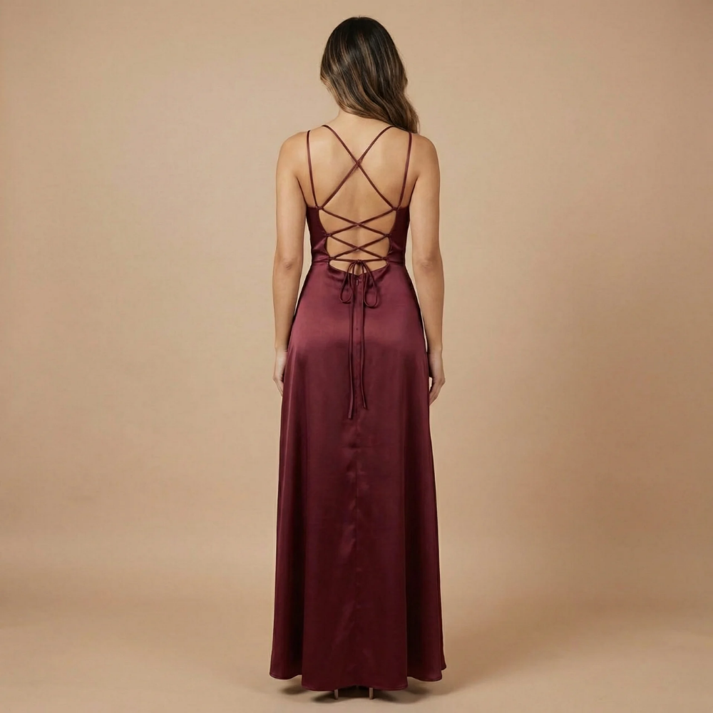 Women's Prom Cowl Neck High Low Maxi Dress - product image 8
