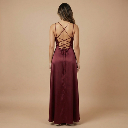 Women's Prom Cowl Neck High Low Maxi Dress - product image 8