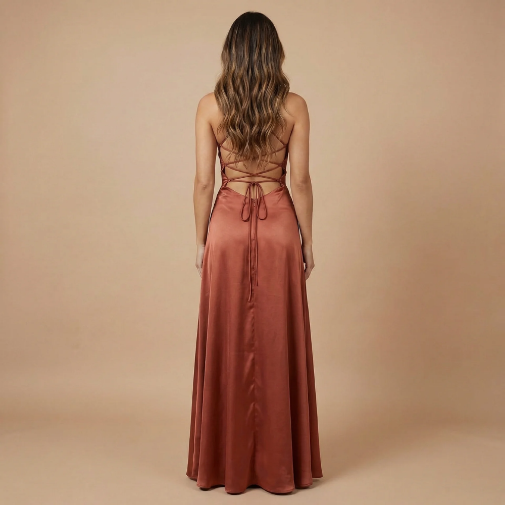 Women's Prom Cowl Neck High Low Maxi Dress - product image 9