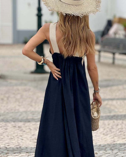 Women's Summer Cross Halter Sleeveless Maxi Dress