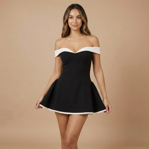 Women's Cocktail Off Shoulder Sweetheart Mini Dress Nerisa Studio Women's Cocktail Off Shoulder Sweetheart Mini Dress Nerisa Studio