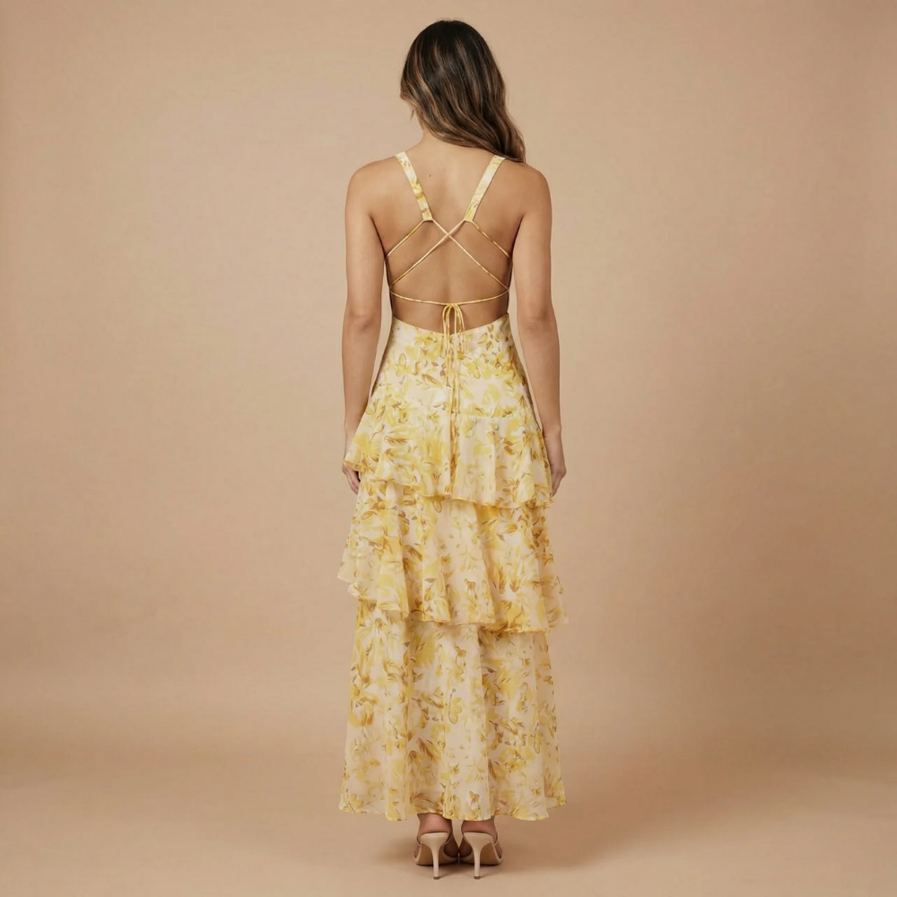 Women's Wedding Guest Floral Plunge Neck Midi Dress - product image 7