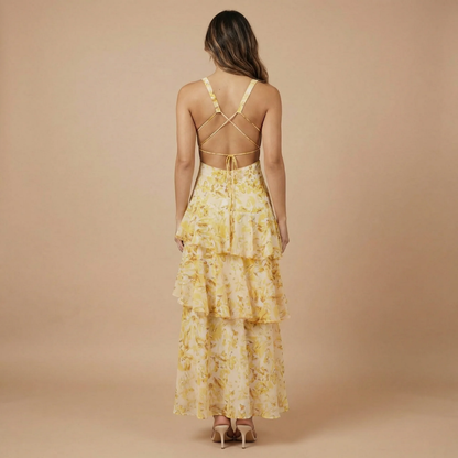 Women's Wedding Guest Floral Plunge Neck Midi Dress - product image 7