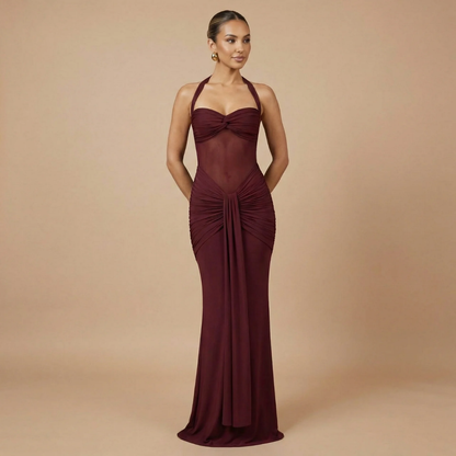 Women's Wedding Guest Sweetheart Halter Maxi Dress - product image 2