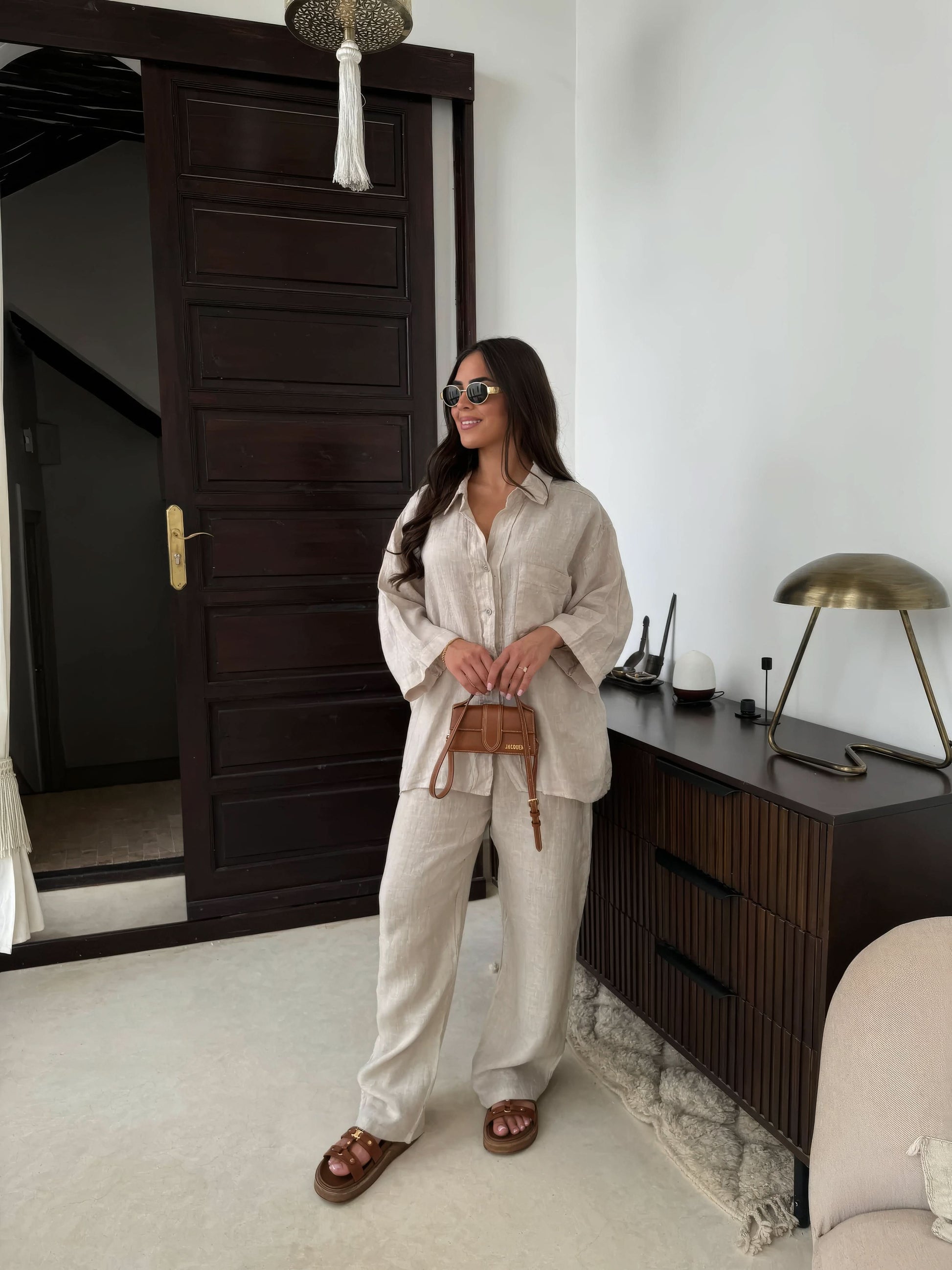 Women's Summer Oversized Button Down Shirt and Pants Set - product image 4