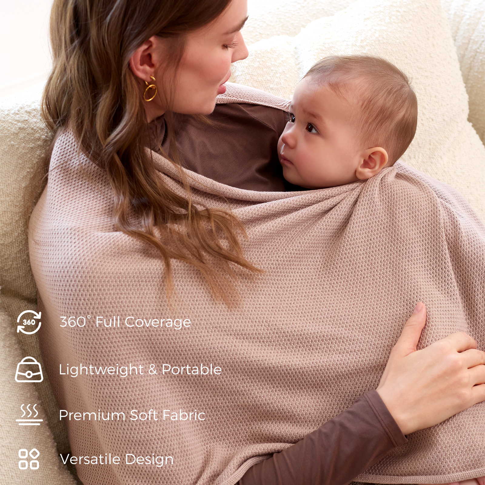Women's Lightweight Knit Nursing Cover Poncho with Window - product image 2