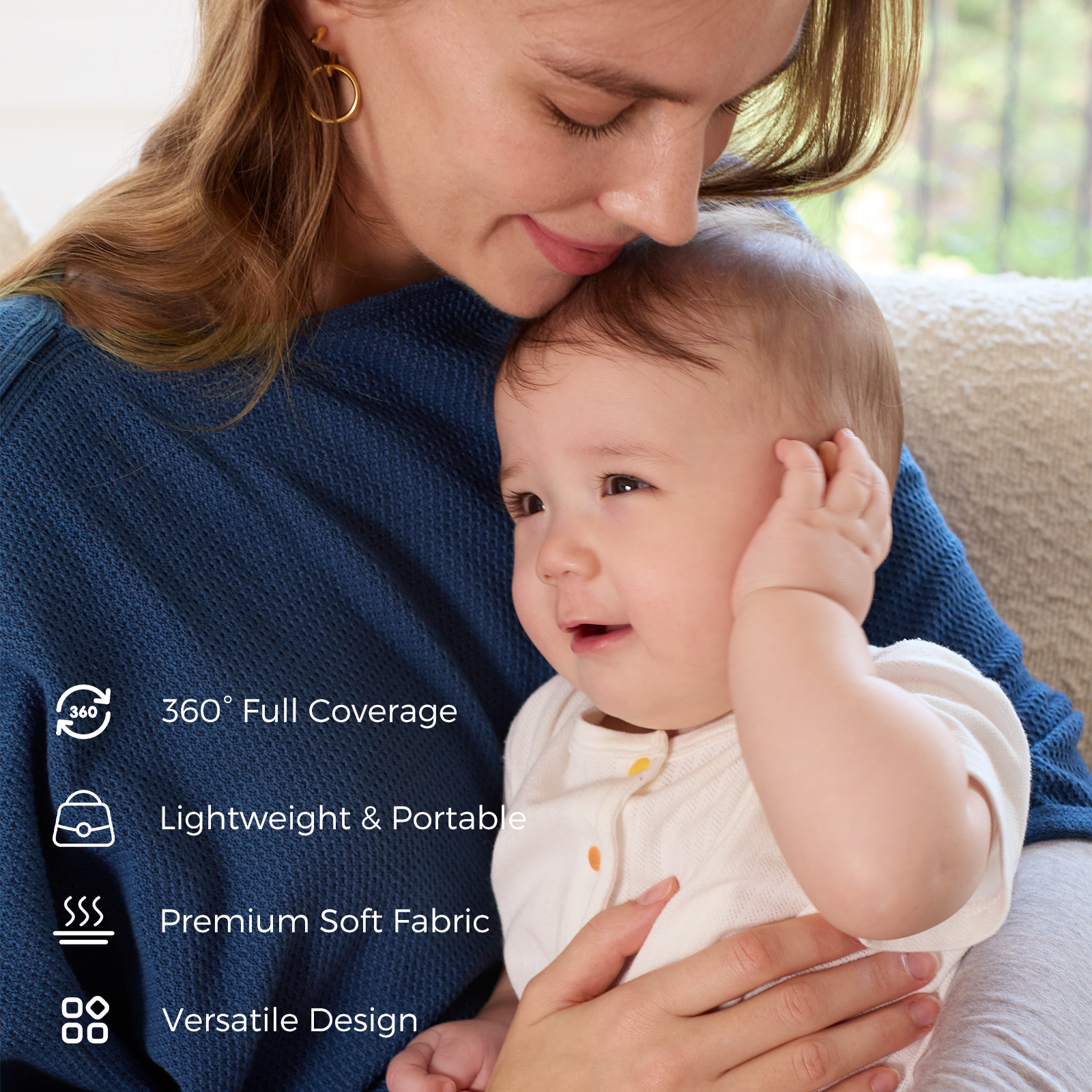 Women's Lightweight Knit Nursing Cover Poncho with Window - product image 33