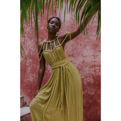 Women's Resort Maxi Cage Neck Column Dress with Belt - product image 9