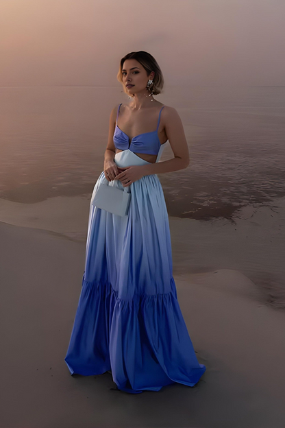 Women's Cocktail Ombre Sweetheart Maxi Dress