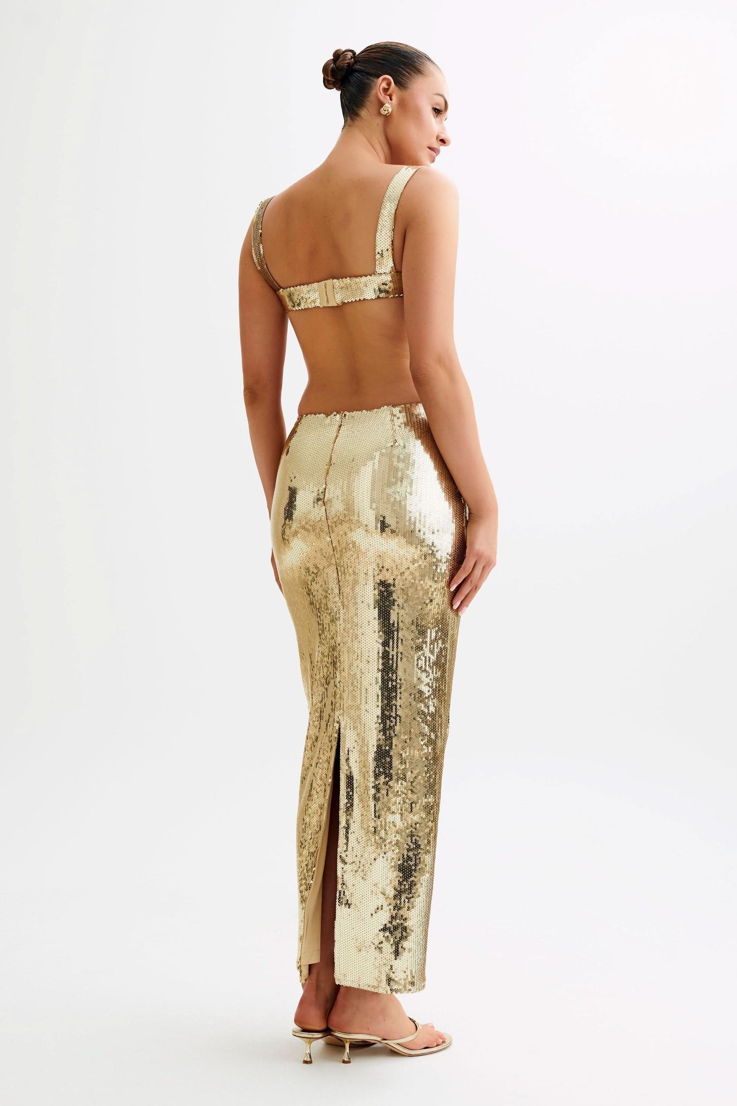 Women's Prom Sequin Square Neck Cut Out Maxi Dress - product image 6