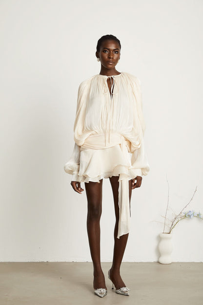 Women's Cocktail Long Sleeve Ruffled Mini Dress - product image 3
