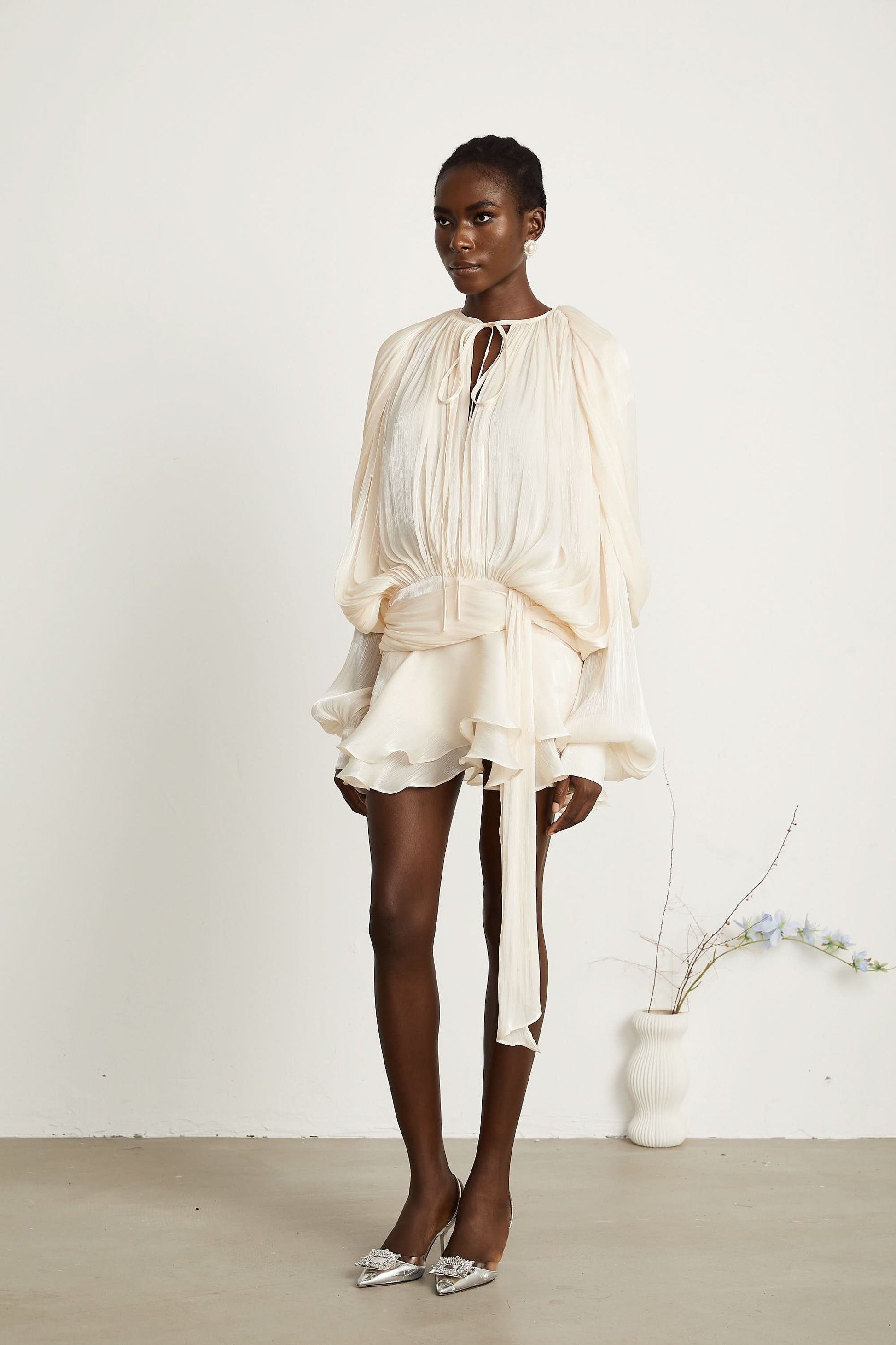 Women's Cocktail Long Sleeve Ruffled Mini Dress - product image 4