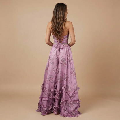 Women's Wedding Guest Floral Halter Maxi Dress With Slit - product image 7