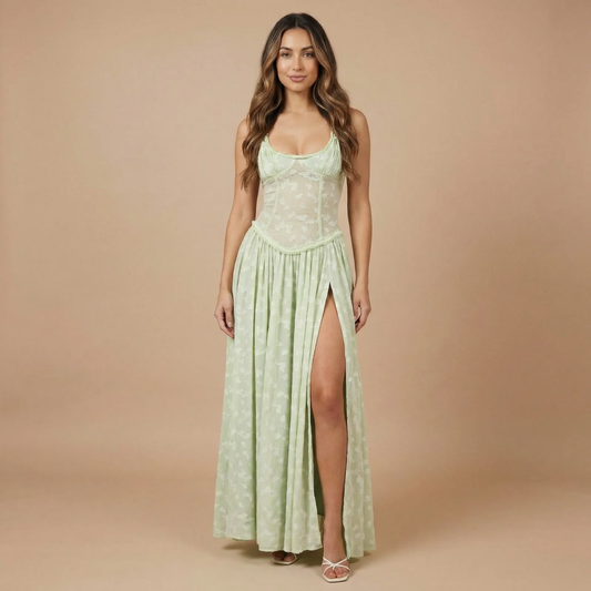 Women's Wedding Guest Floral Scoop Neck Maxi Dress - product image 3