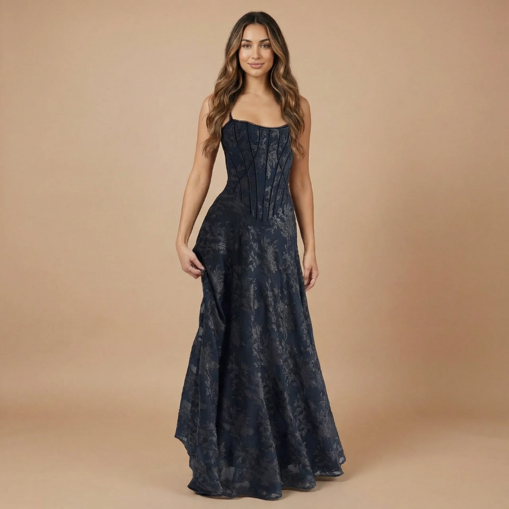 Women's Wedding Guest Floral Corset Maxi Dress - product image 1
