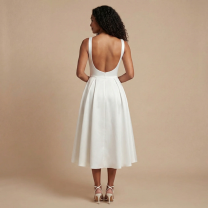 Women's Wedding Guest Sleeveless Boat Neck Midi Dress - product image 5