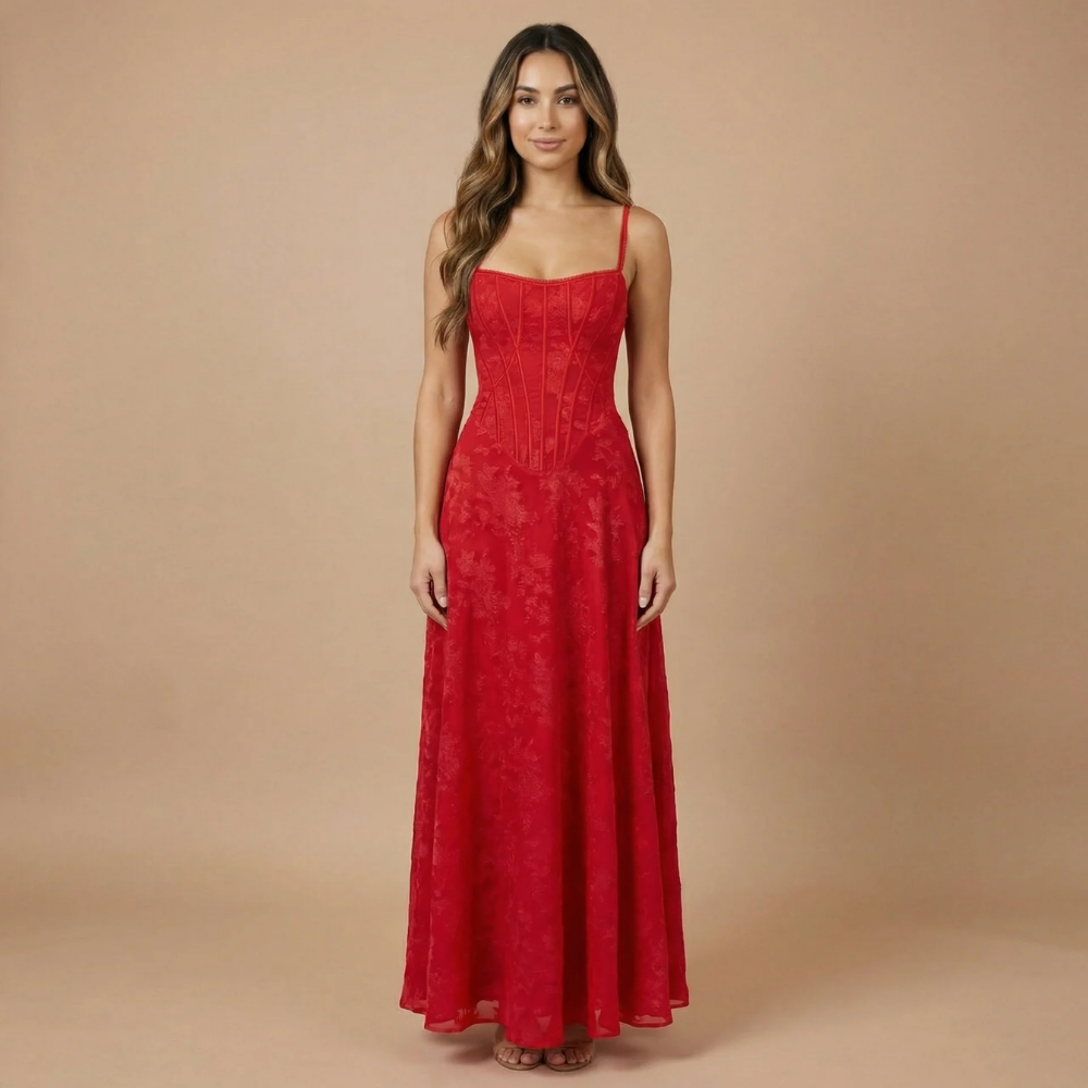 Women's Wedding Guest Floral Corset Maxi Dress - product image 3