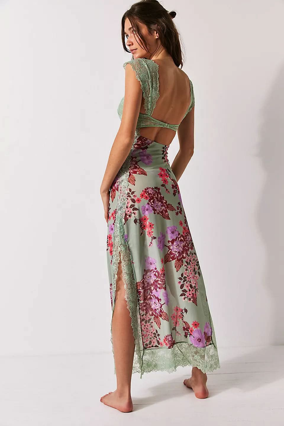 Women's Wedding Guest Floral V Neck Maxi Slip Dress - product image 2