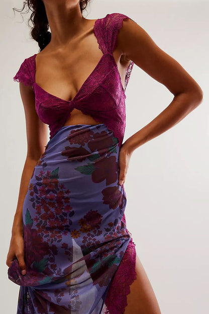Women's Wedding Guest Floral V Neck Maxi Slip Dress - product image 9
