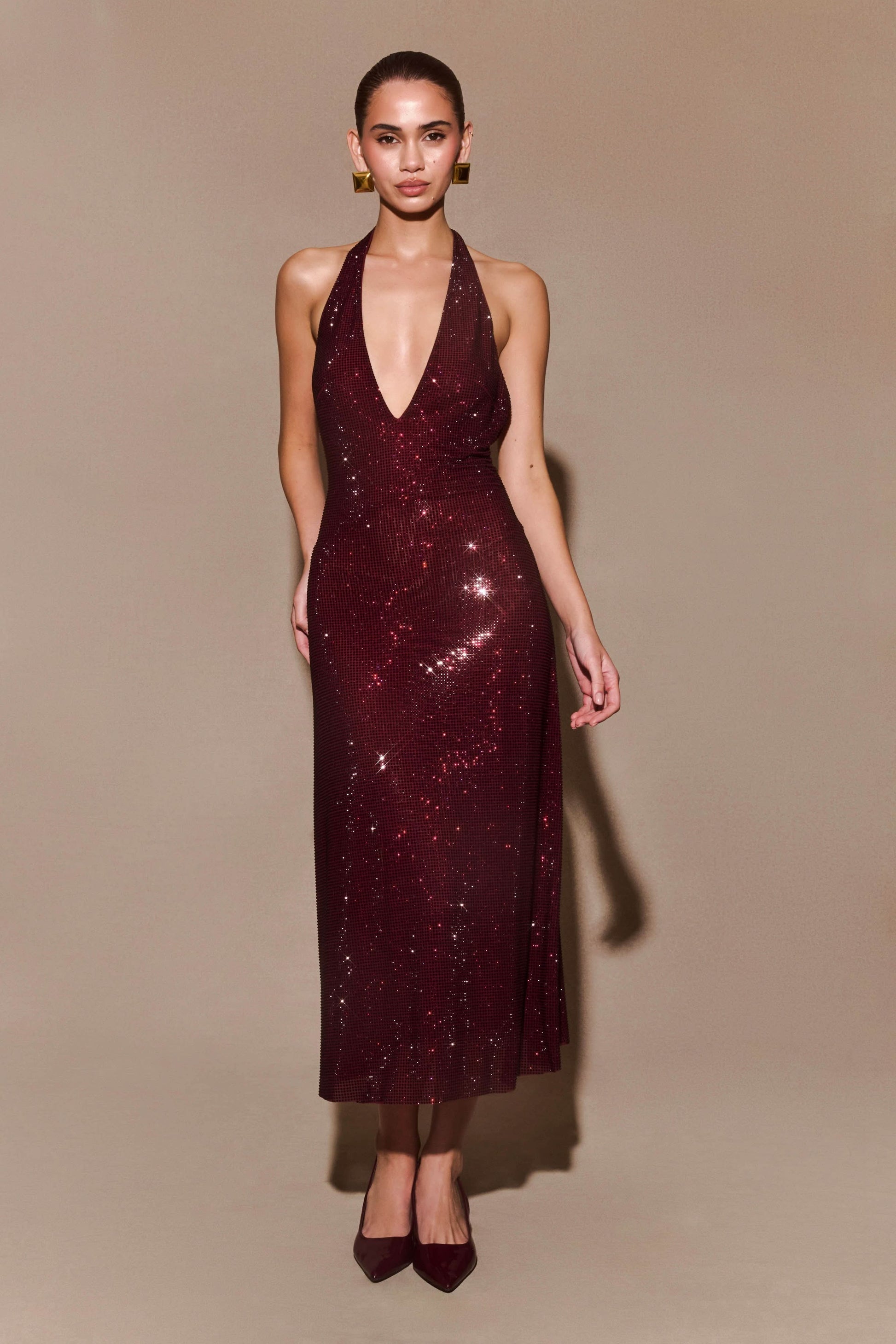 Women's Prom Halter Sequin Maxi Dress - product image 1