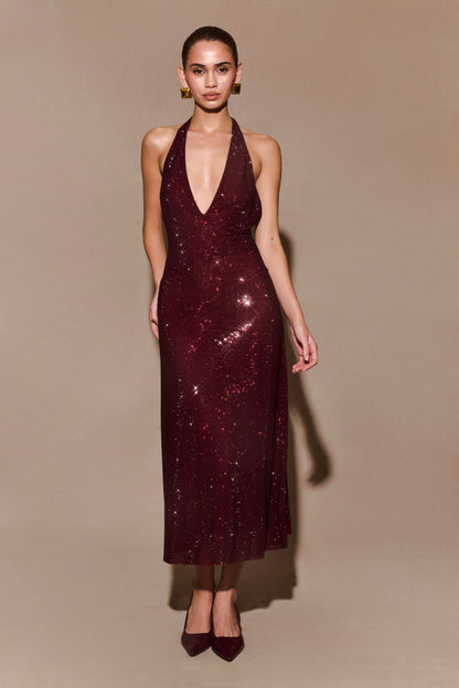 Women's Prom Halter Sequin Maxi Dress - product image 1
