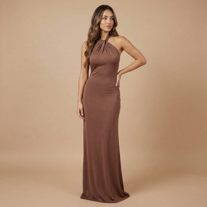 Women's Cocktail Halter Ruched Bodycon Maxi Dress - product image 4