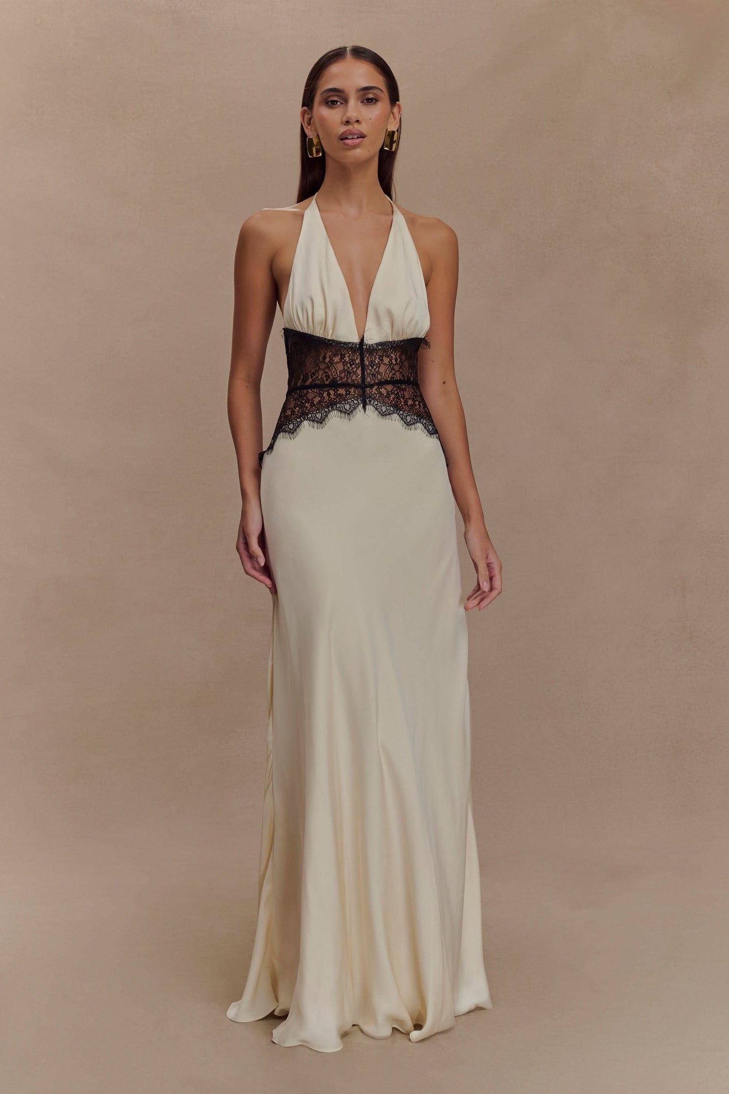 Women's Wedding Guest Lace Halter Maxi Dress - product image 9