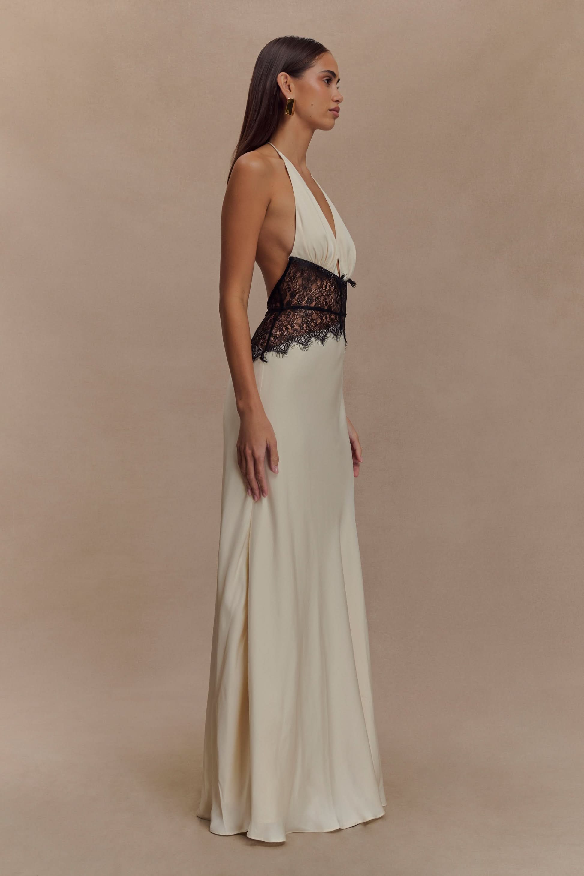 Women's Wedding Guest Lace Halter Maxi Dress - product image 5