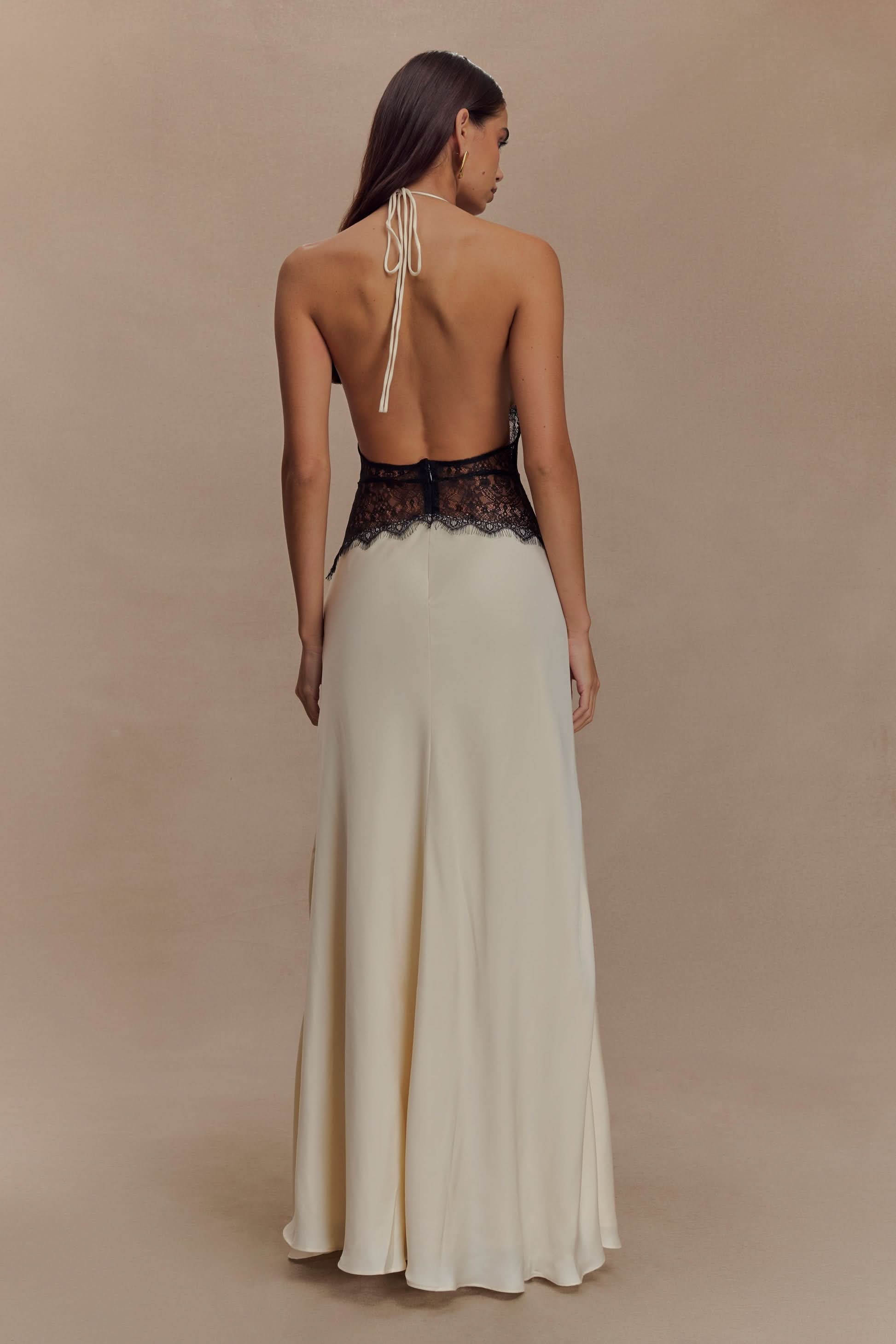 Women's Wedding Guest Lace Halter Maxi Dress - product image 6