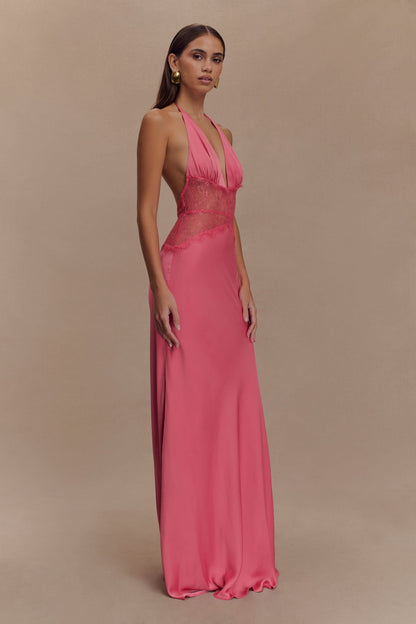Women's Wedding Guest Lace Halter Maxi Dress - product image 7