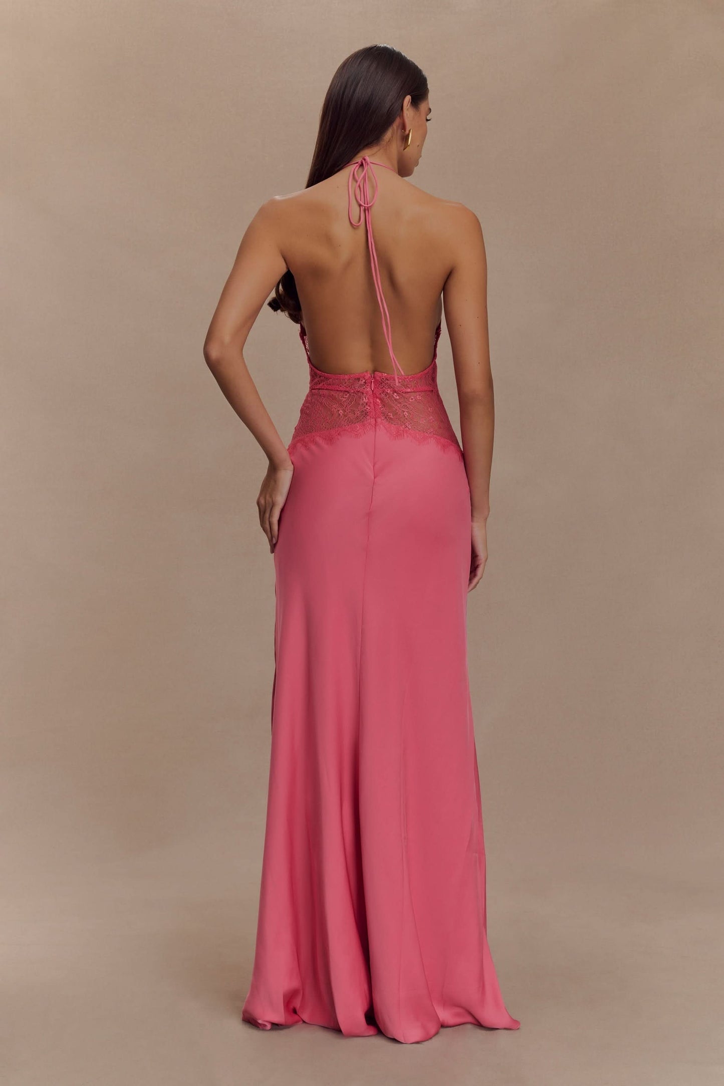 Women's Wedding Guest Lace Halter Maxi Dress - product image 8