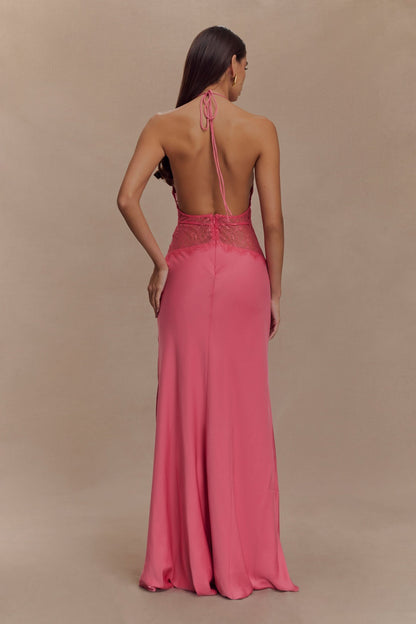 Women's Wedding Guest Lace Halter Maxi Dress - product image 8