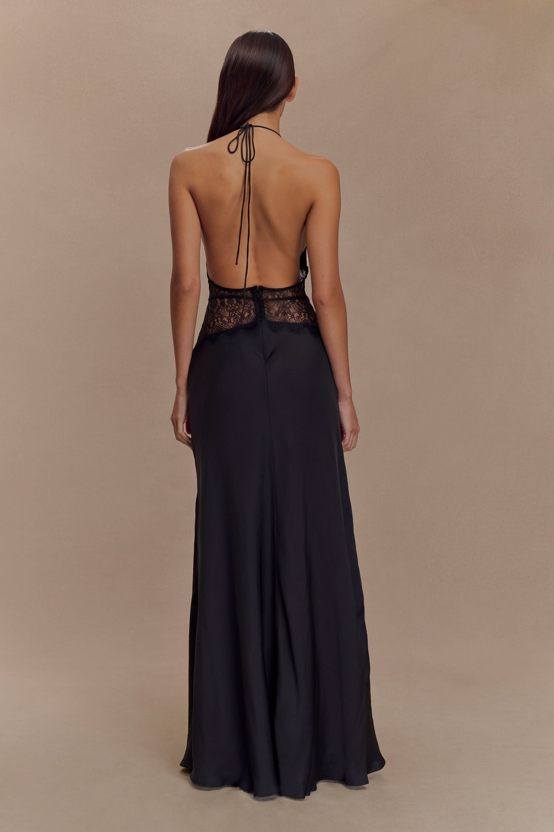 Women's Wedding Guest Lace Halter Maxi Dress - product image 3